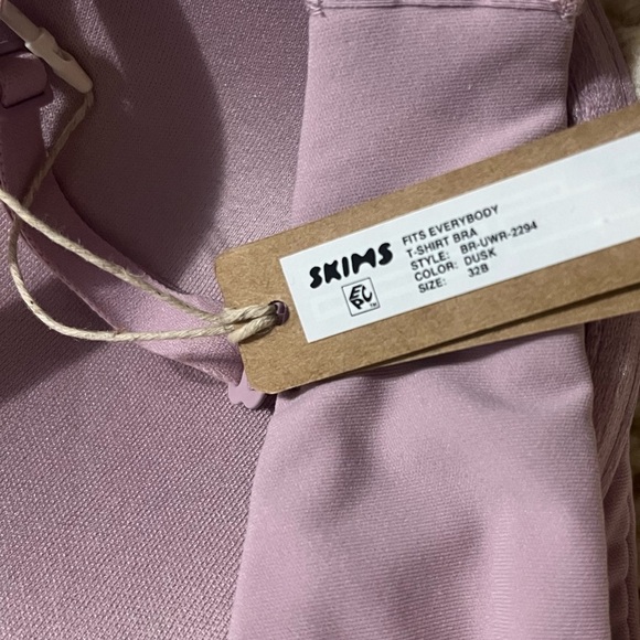 Skims NWT Fits Everybody Push Up T Shirt Bra In Dusk Mauve Pink Purple 32B - Picture 4 of 4